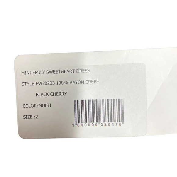 HVN Black Cherry Print Emily Sweetheart Mini Dress‎ Size 2 - Picture 10 of 13